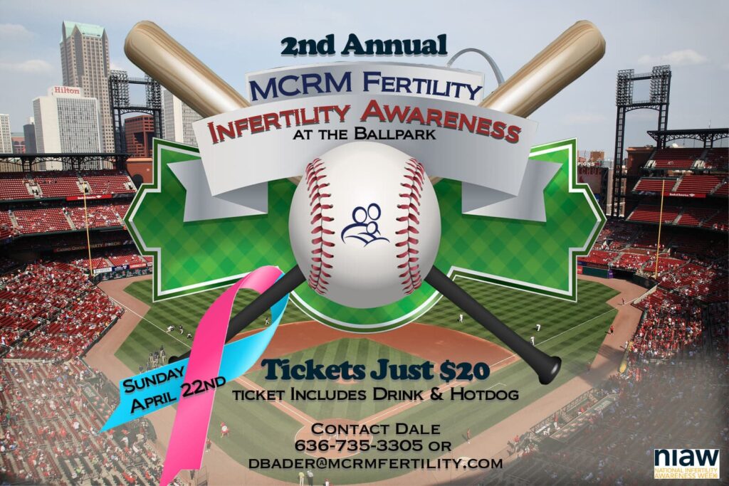 busch stadium with logo for infertility awareness day at the ballpark logo