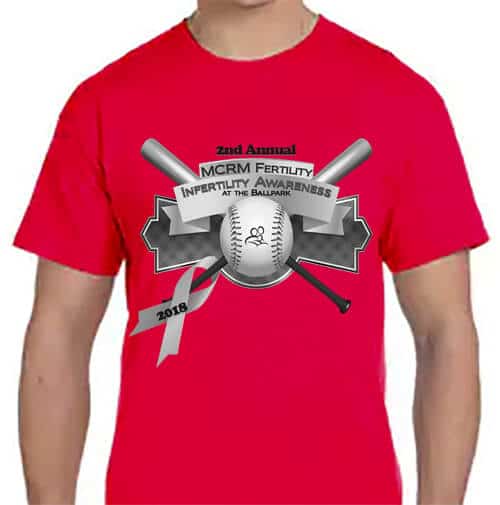 red tshirt with infertility awareness day logo