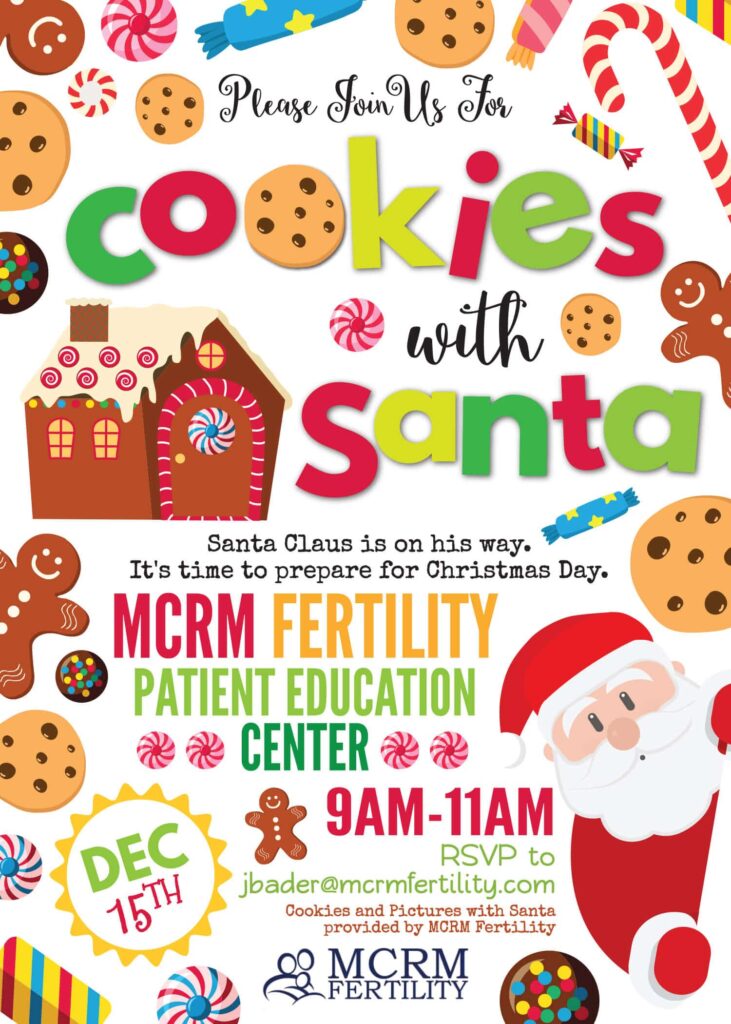 Cookies and pictures with Santa, provided by MCRM Fertility.